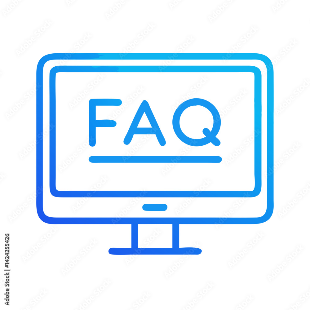 Poster FAQ on Monitor Icon Representing Online Help