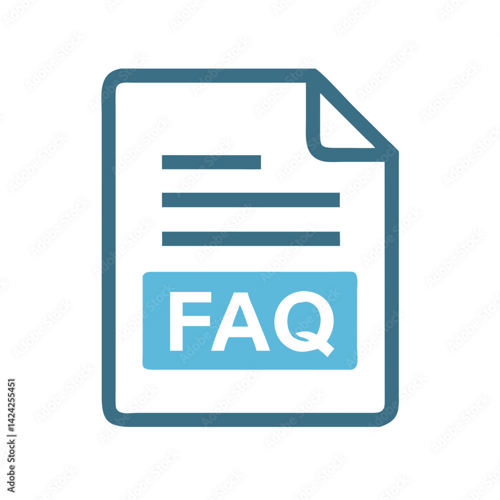 Poster FAQ Sheet Icon Representing Frequently Asked Questions