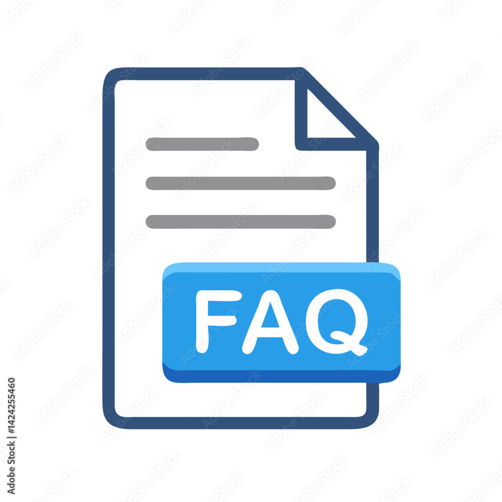 Poster FAQ Sheet Icon Representing Frequently Asked Questions