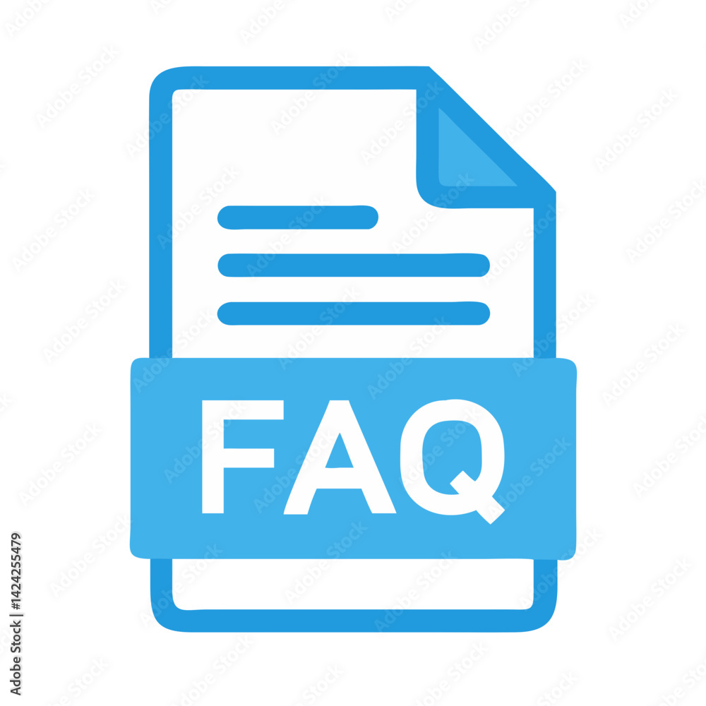 Poster FAQ Sheet Icon Representing Frequently Asked Questions