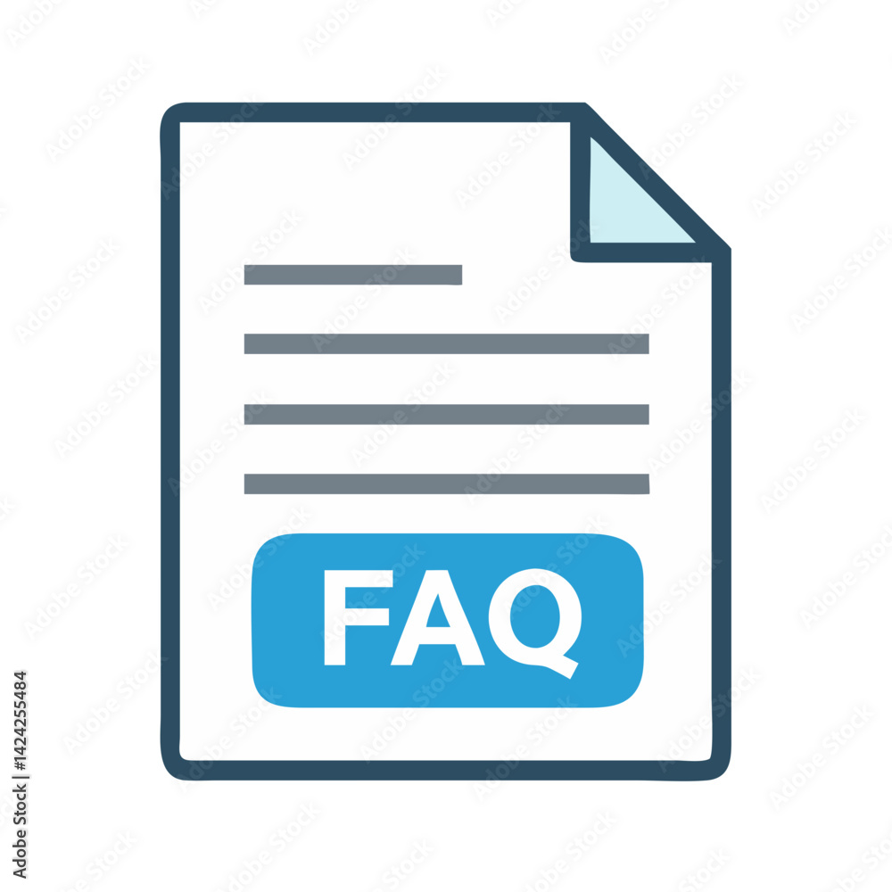 Poster FAQ Sheet Icon Representing Frequently Asked Questions