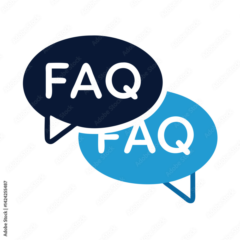 Poster FAQ Speech Bubbles Icon Representing Customer Support Dialogue