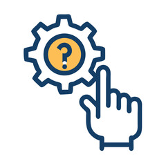 Obraz premium Finger on Gear Icon Representing Interactive Help Access