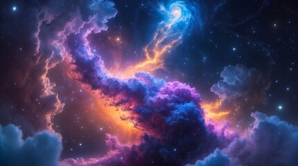 space background with stars, nebula and far away star dusts