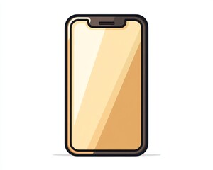 Minimalist phone icon with sleek lines, isolated on a white background