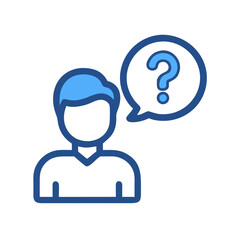 Person with Question Icon Representing Customer Inquiry