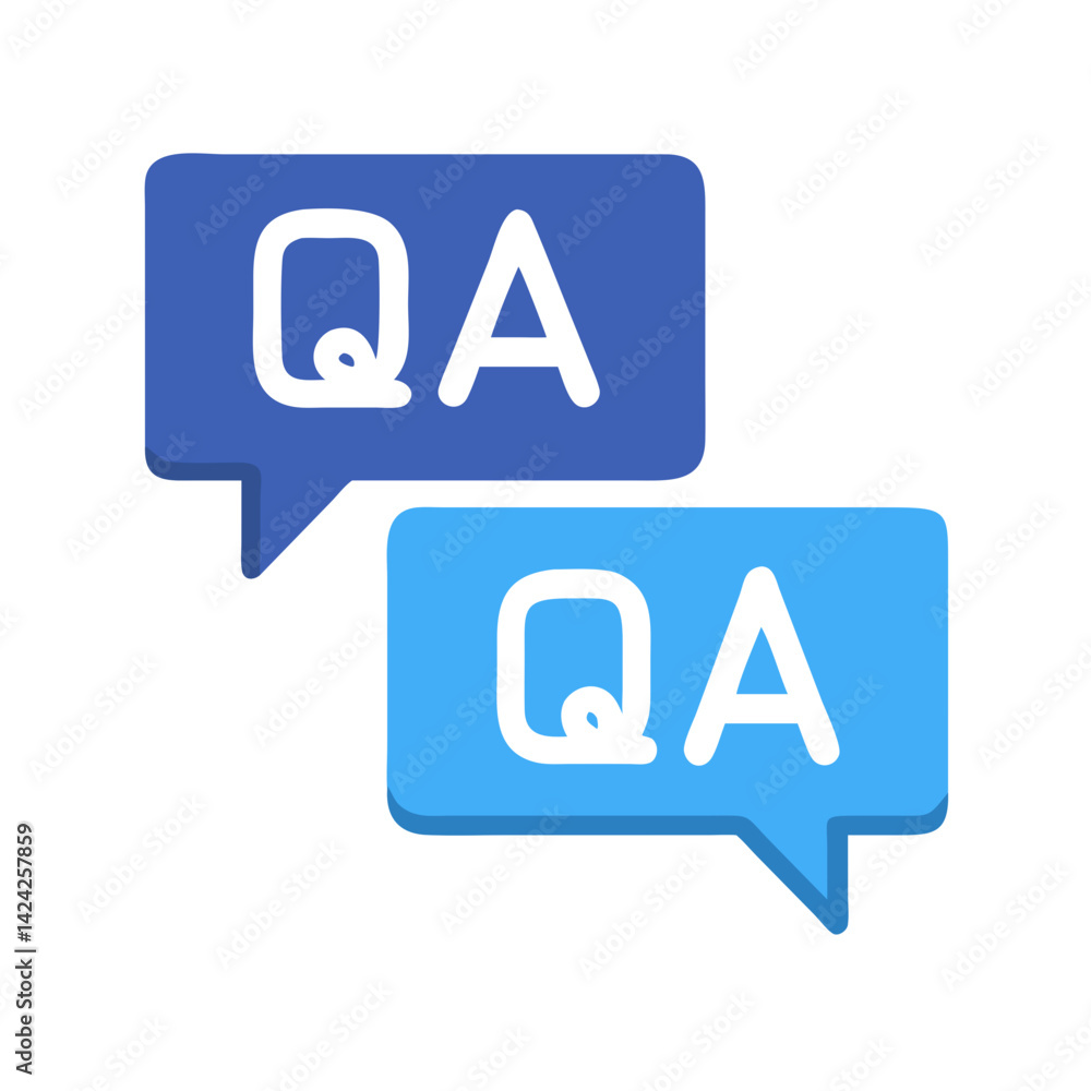 Poster q and a boxes icon representing answered inquiries