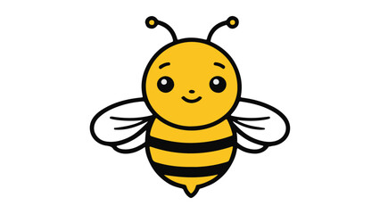 cute smiling bee vector illustration, vector illustration of a bee sign