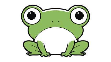 cute sad frog vector illustration