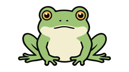 frog with funny face vector illustration on white background
