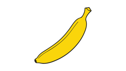 banana isolated on white background, simple banana vector icon illustration