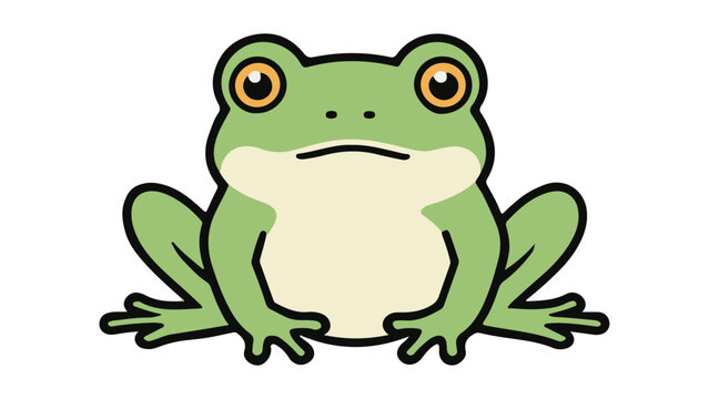 frog with funny face vector illustration on white background