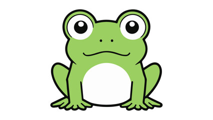green frog cartoon vector illustration icon