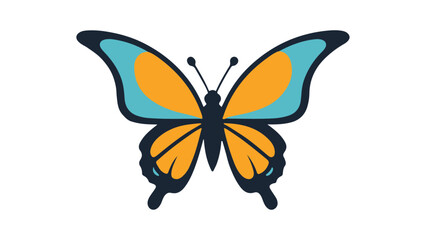 colorful butterfly isolated on white vector illustration