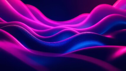 Naklejka premium Abstract Pink and Blue Waves Flowing, Digital Background