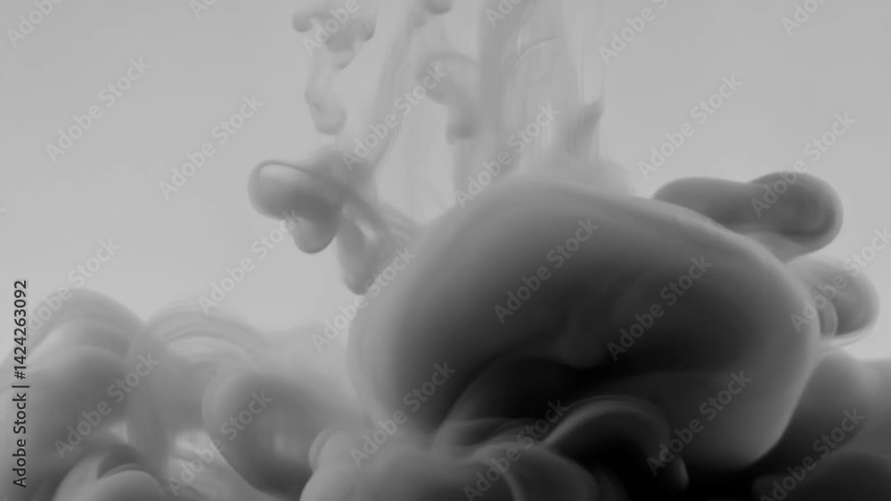 Aufkleber dynamic swirling smoke patterns in shades of gray and black against a neutral background, creating a