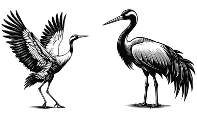 vector illustration of a crane
