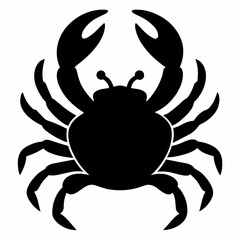 black crab on white background