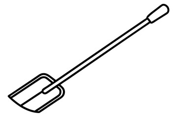 Compost Shovel Line Art Vector Illustration