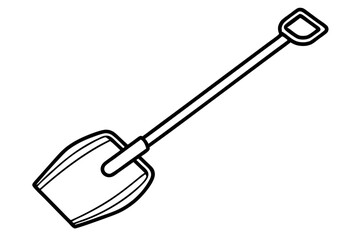 Compost Shovel Line Art Vector Illustration
