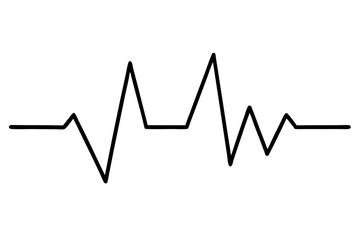 Ecg Graph Line Art Vector Illustration
