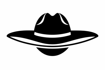 Farmer Hat Black and White Silhouette Vector Illustration