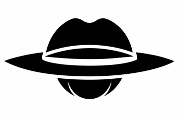 Farmer Hat Black and White Silhouette Vector Illustration