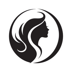 Logo type elegant woman silhouette
