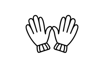 Obraz premium Garden Gloves Line Art Vector Illustration