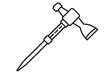 Jackhammer Line Art Vector Illustration