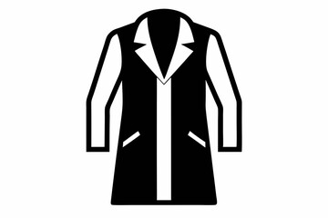 Lab Coat Black and White Silhouette Vector Illustration