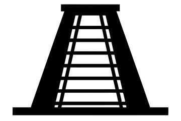 Ladder Black and White Silhouette Vector Illustration