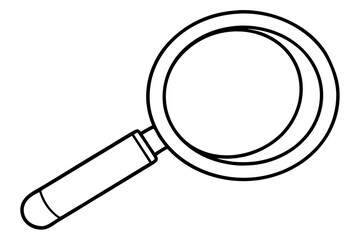 Magnifying Glass Line Art Vector Illustration