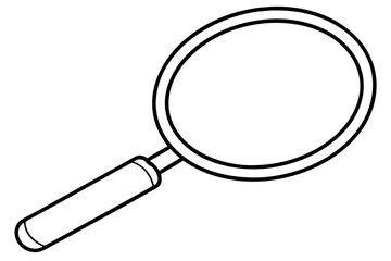 Magnifying Glass Line Art Vector Illustration