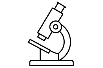 Microscope Line Art Vector Illustration