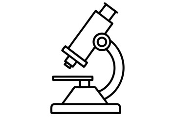 Microscope Line Art Vector Illustration