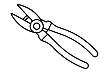 Pliers Line Art Vector Illustration