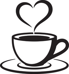 Coffee Cup With Steam Silhouette Vectors