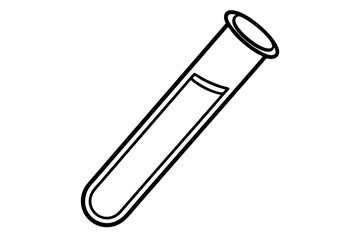 Test Tube Line Art Vector Illustration