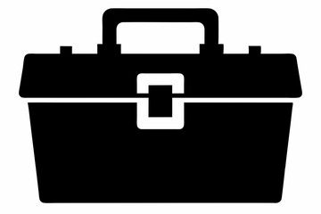 Toolbox Black and White Silhouette Vector Illustration
