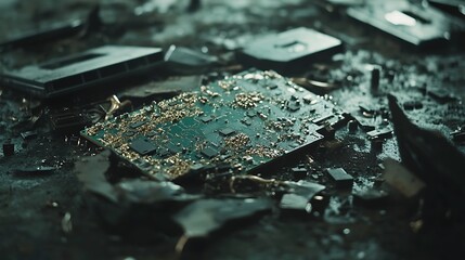 Metal scrap in a metal processing plant. Selective focus. Shallow depth of field