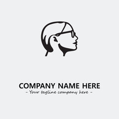 woman with glasses silhouette illustration black and white for logo company vector image