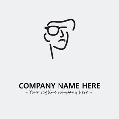woman with glasses silhouette illustration black and white for logo company vector image