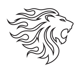 A black vector illustration presents a horse head silhouette, an animal design evoking tribal art