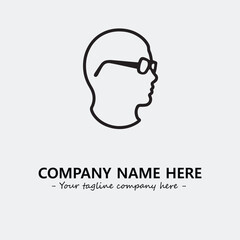 woman with glasses silhouette illustration black and white for logo company vector image
