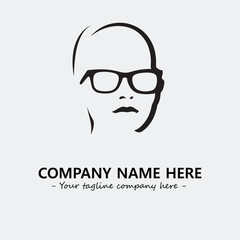woman with glasses silhouette illustration black and white for logo company vector image