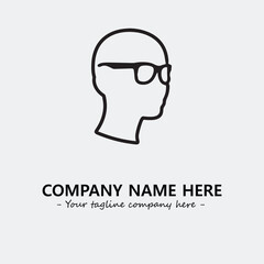 woman with glasses silhouette illustration black and white for logo company vector image