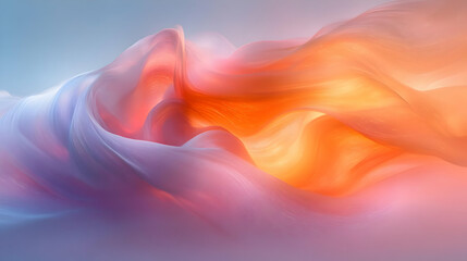 Obraz premium Abstract Drapery of Pastel Fabric with Orange and Blue Hues