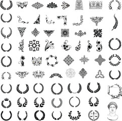 Laurel wreath. Victorian corners, baroque floral elements