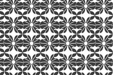 Obraz premium Visually Striking Black and White Monochrome Floral Pattern